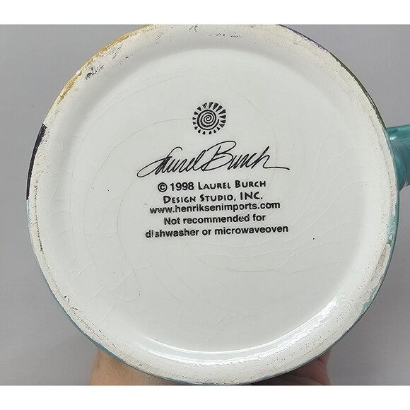 Vintage Laurel Burch 1998 "Fantasticats" Multicolor Ceramic Coffee Tea Mug - Picture 8 of 10